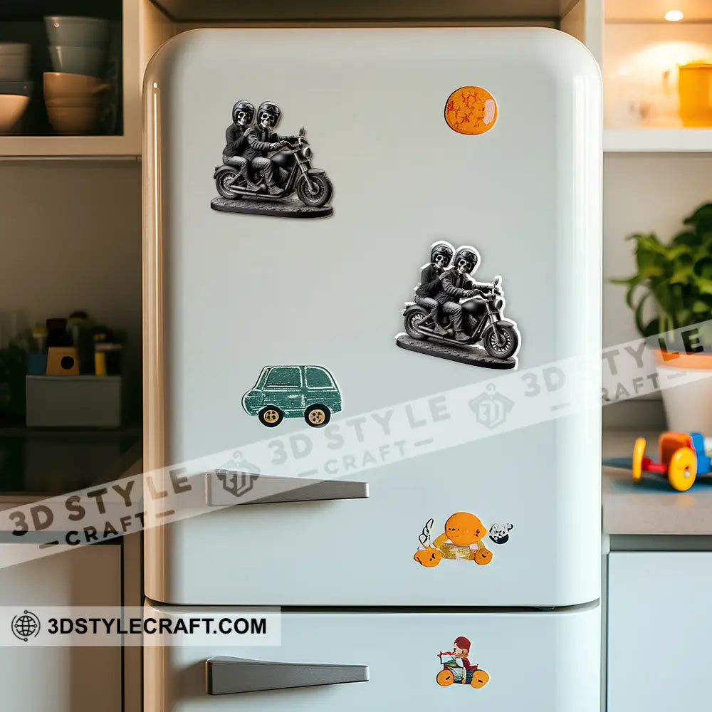 Custom Name Motorcycles Couple Fridge Magnet Gift For Lover