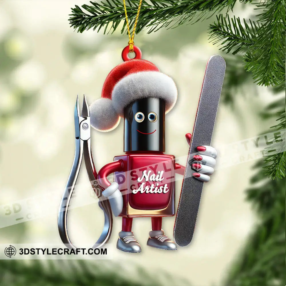 Custom Name Nail Ornament Christmas Decoration For Salon 3.54’’ / 1