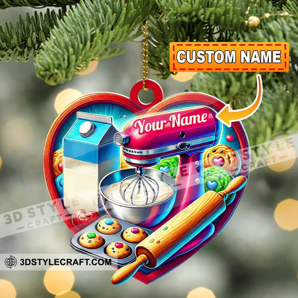 Custom Name Ornament Baker Heart 1 Pack