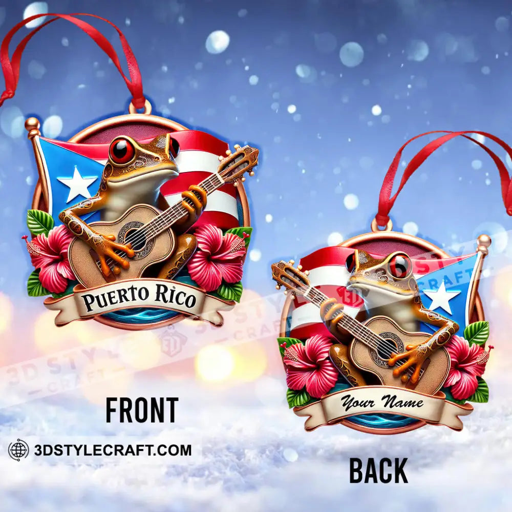 Custom Name Puerto Rico Ornament Christmas Gift For Lover