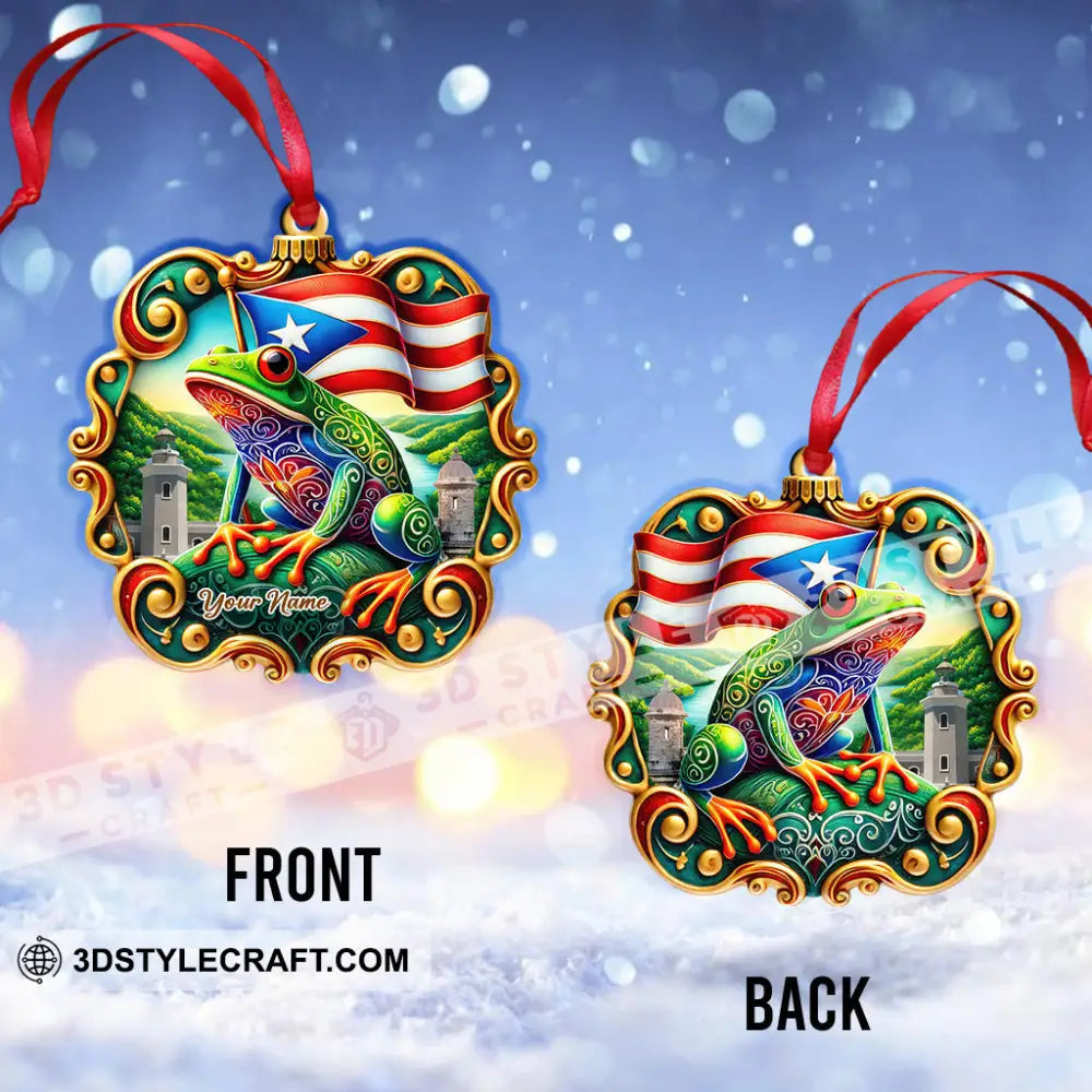 Custom Name Puerto Rico Ornament Christmas Gift For Lover