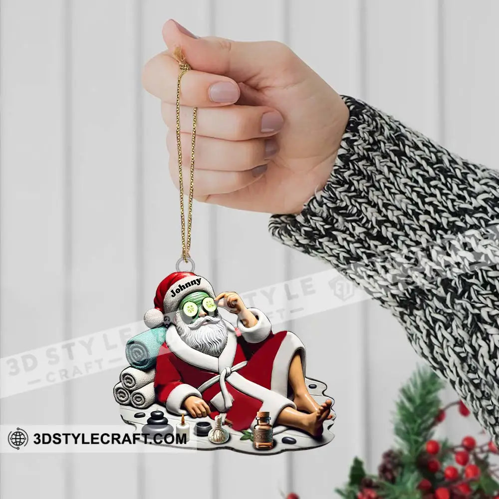 Custom Name Santa Spa Ornament Christmas Gift Decoration
