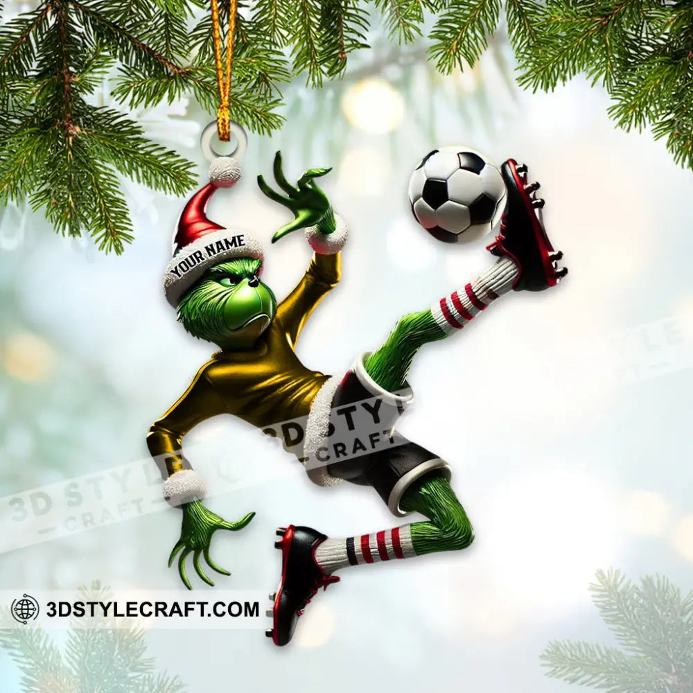 Custom Name Soccer Ornament Christmas Gift Decoration 3.54’’ / 1
