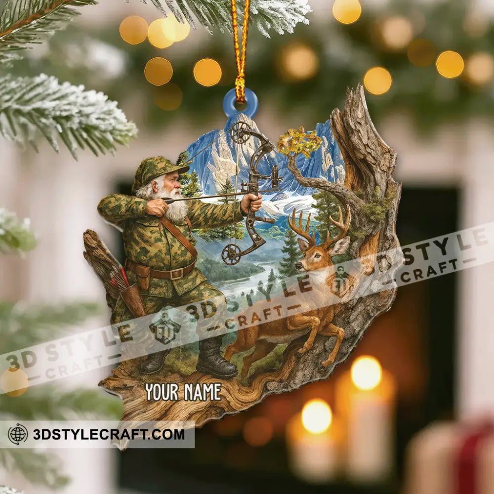 Deer Hunting Santa Home Decor Christmas Ornament Personalized Ornament Ornament