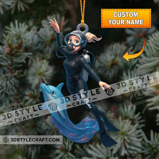 Diving Home Decor Christmas Ornament Personalized Ornament 3.54’’ / 1 Ornament Ornament