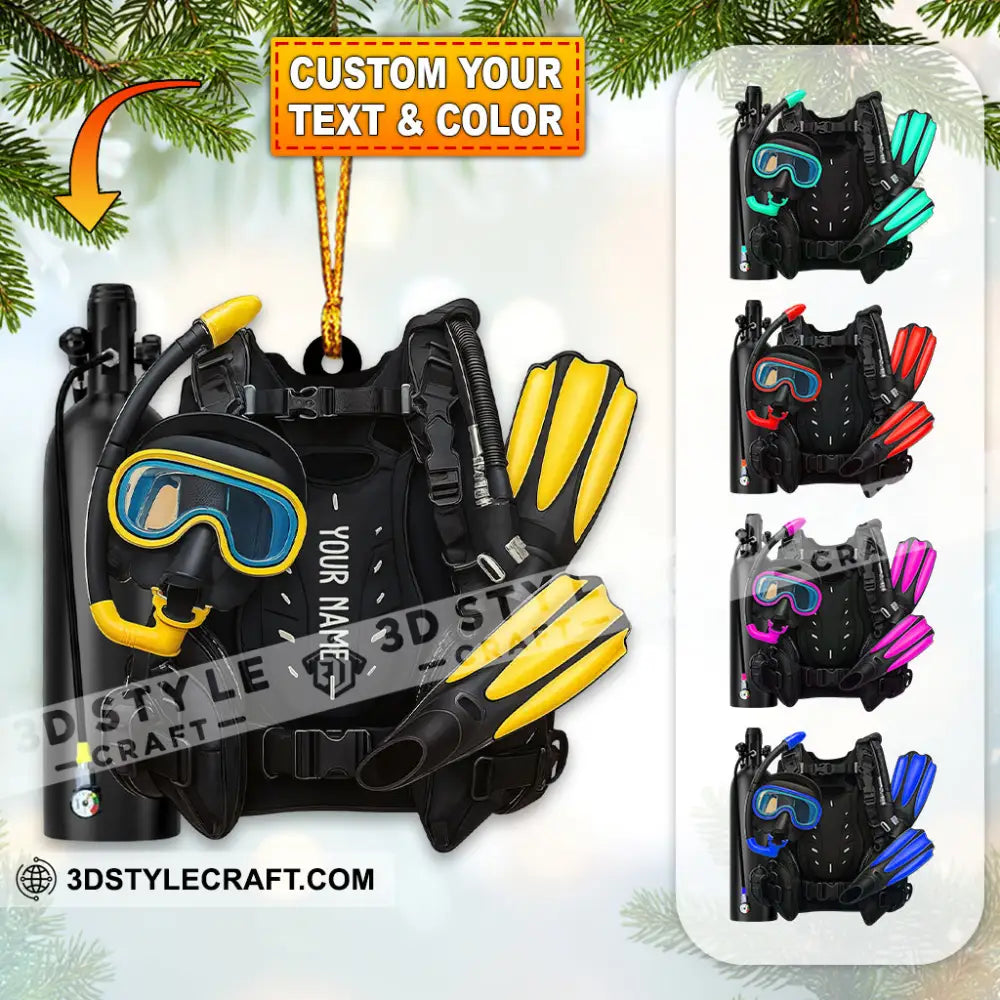 Diving Lover Home Decor Christmas Ornament Personalized Ornament 3.54’’ / 1 Ornament Ornament