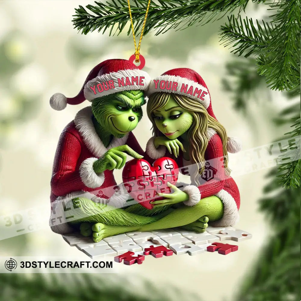 Elf Couple Christmas Home Decor Ornament Personalized