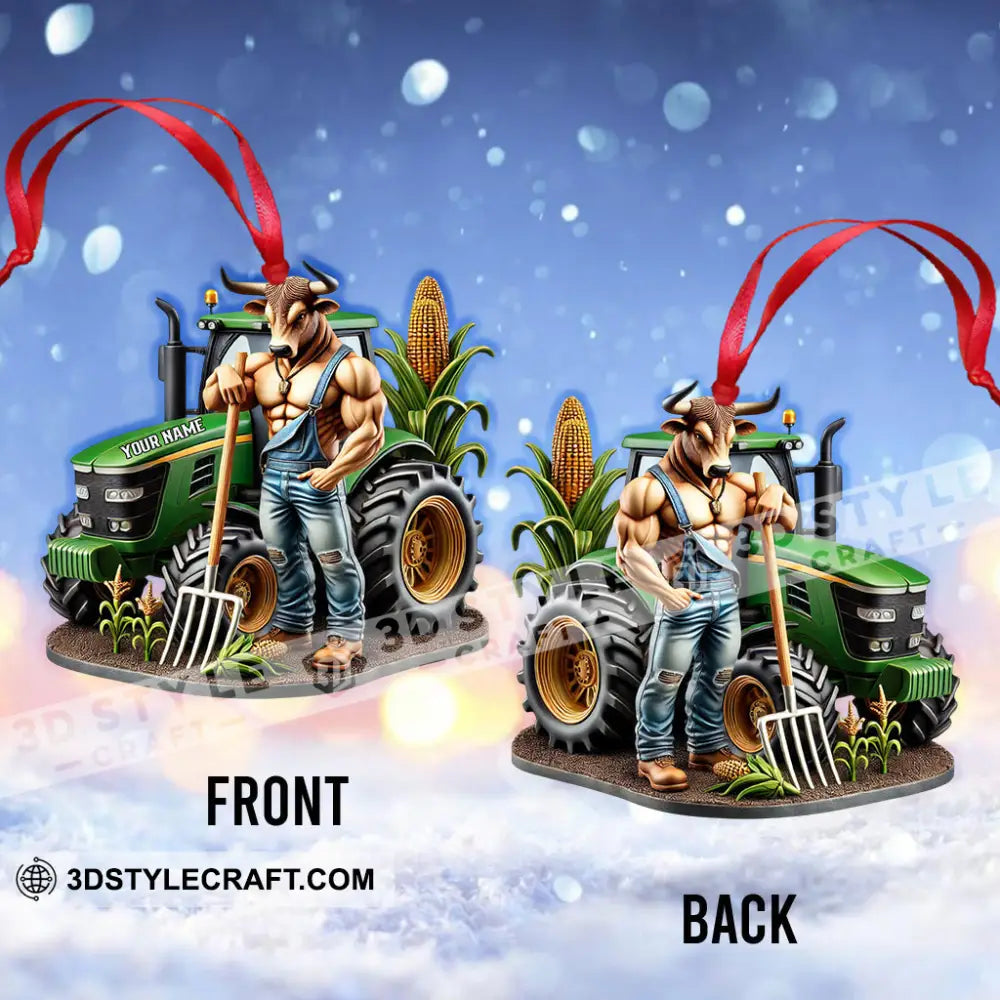 Farmer Decor Christmas Ornament Personalized