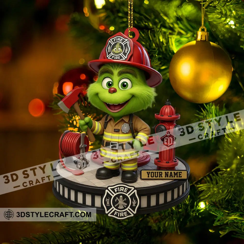 Fireman Home Decor Christmas Ornament Personalized Ornament Ornament