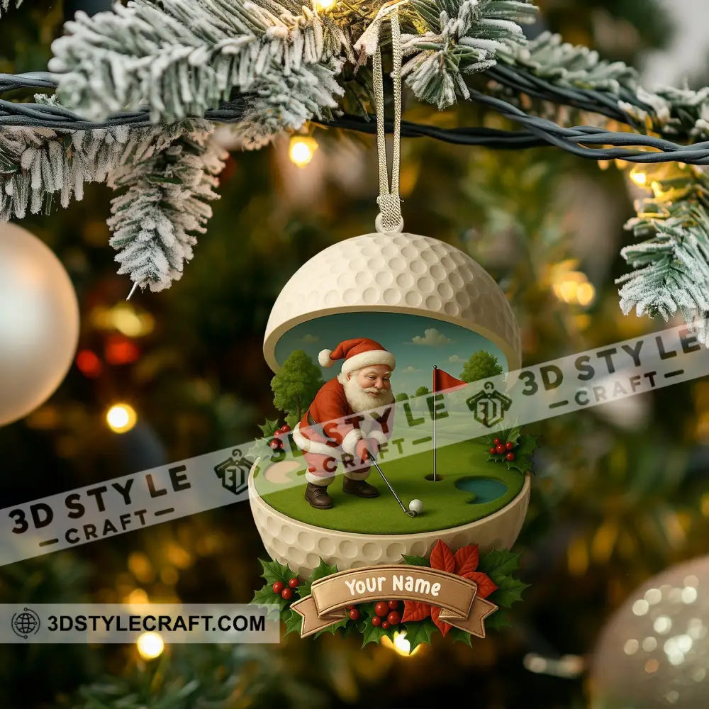 Golf Santa Home Decor Christmas Ornament Personalized Ornament Ornament