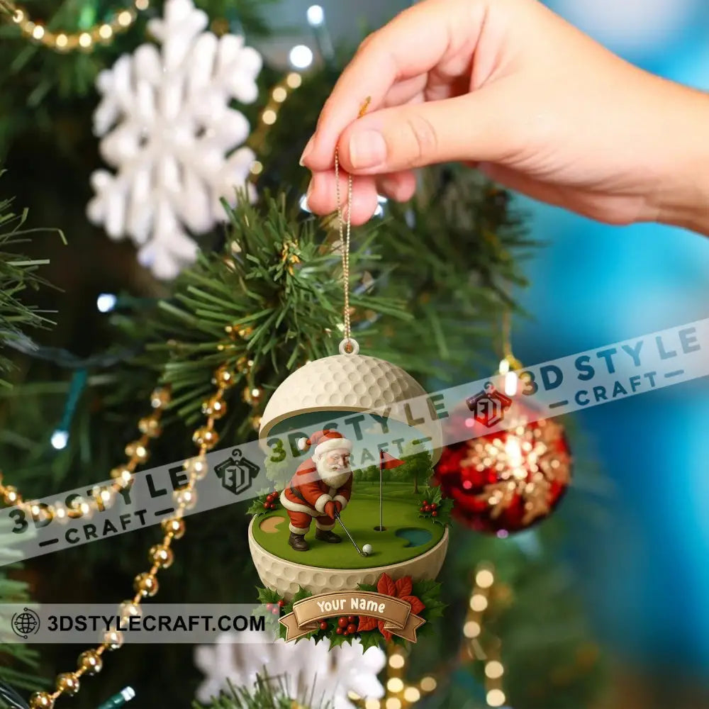 Golf Santa Home Decor Christmas Ornament Personalized Ornament Ornament