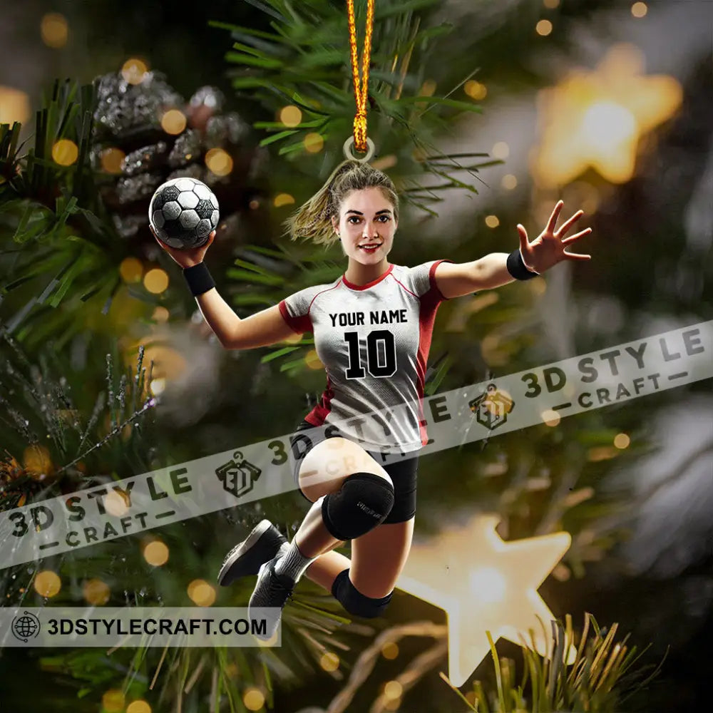 Handball Woman Decor Christmas Ornament Personalized