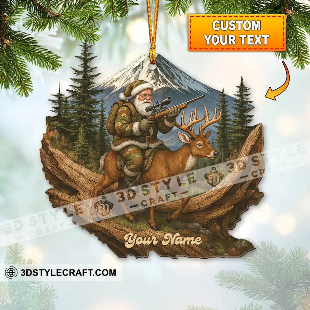 Hiking Santa Home Decor Christmas Ornament Personalized Ornament 3.54’’ / 1 Ornament Ornament