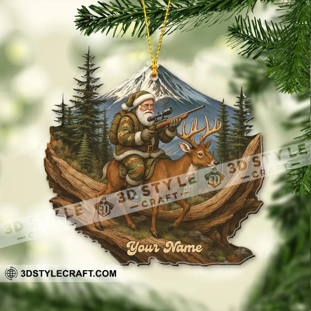 Hiking Santa Home Decor Christmas Ornament Personalized Ornament Ornament