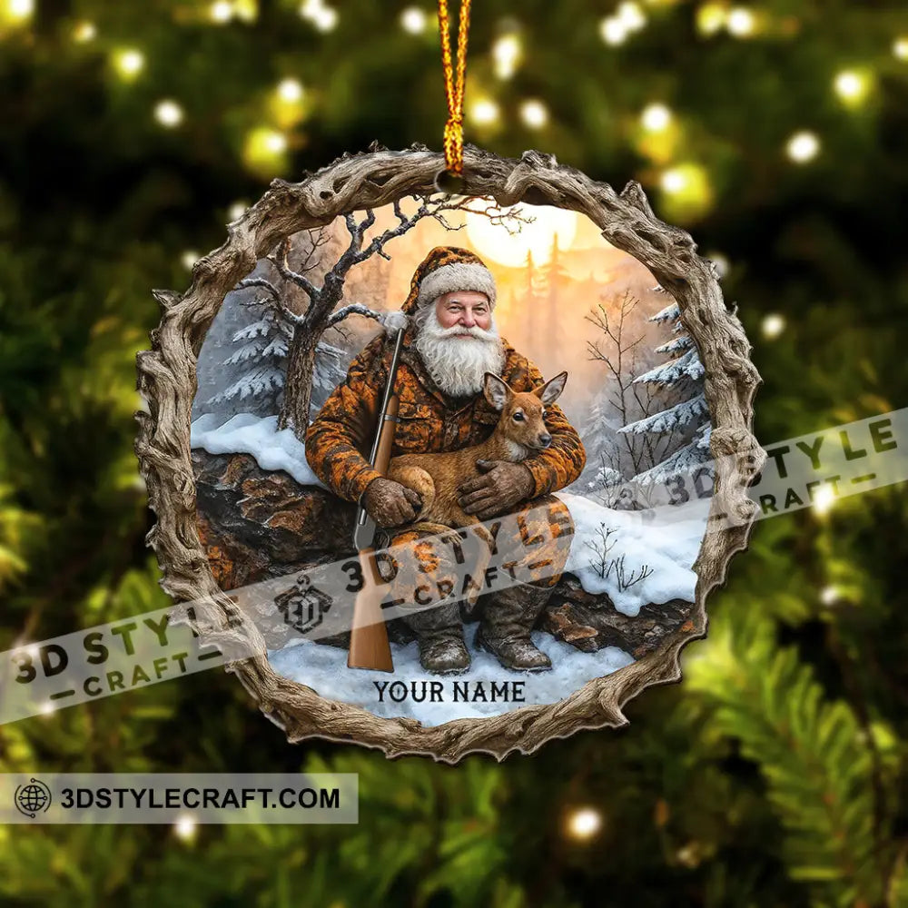 Hiking Santa Home Decor Christmas Ornament Personalized Ornament Ornament