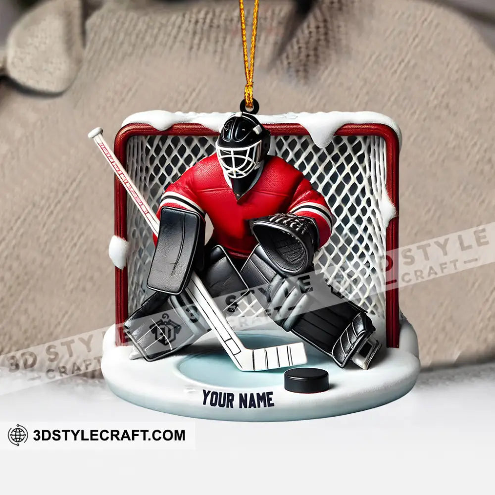 Hockey Goal Keeper Christmas Ornament Personalized