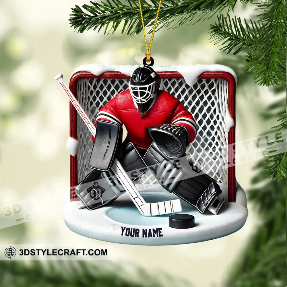 Hockey Goal Keeper Christmas Ornament Personalized