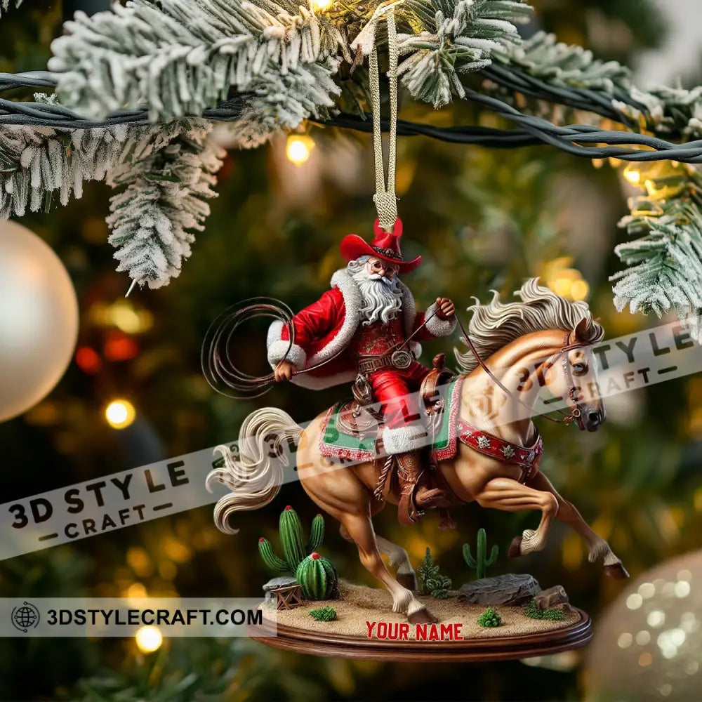 Horse Riding Santa Home Decor Christmas Ornament Personalized Ornament Ornament