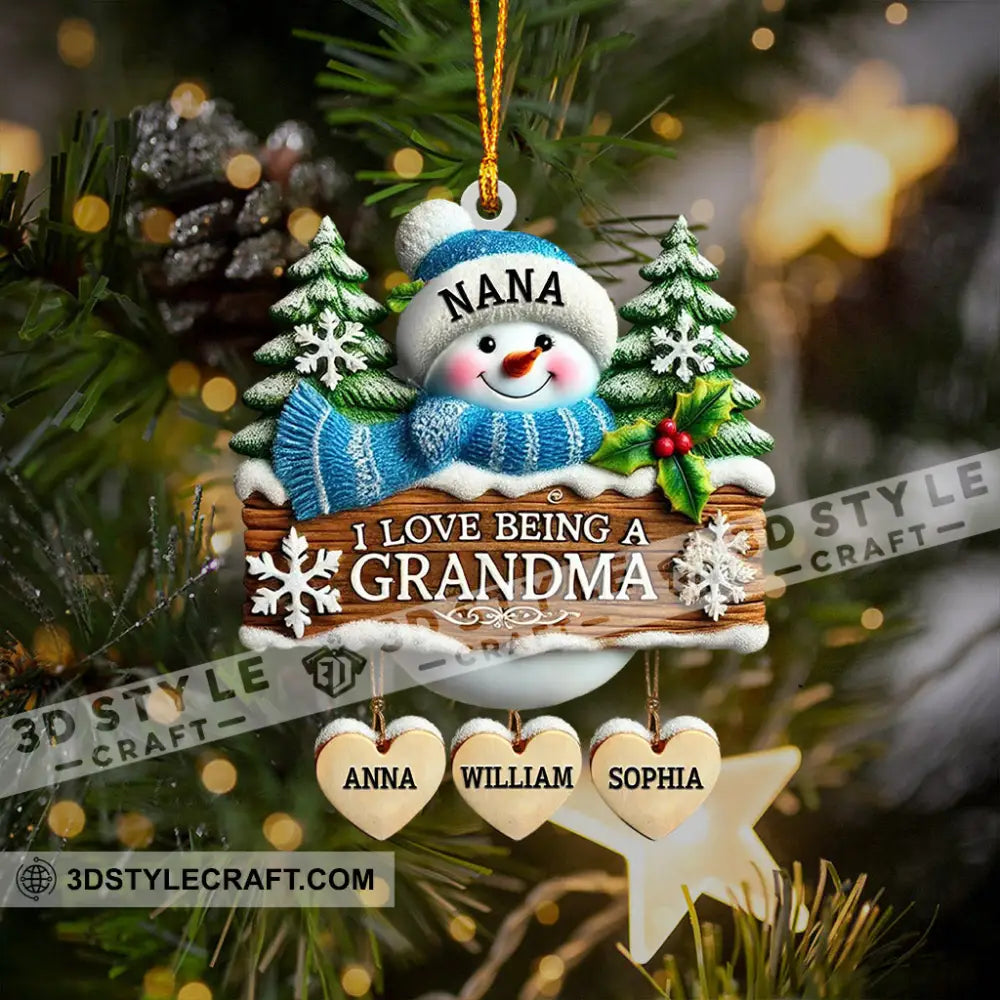 I Love Being Grandma Home Decor Christmas Ornament Personalized