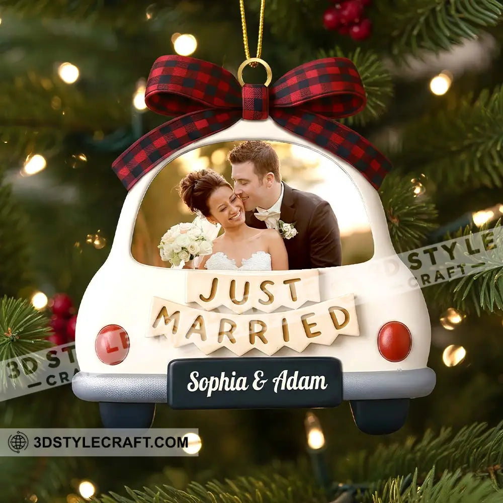 Just Married Home Decor Christmas Ornament Personalized Ornament Ornament