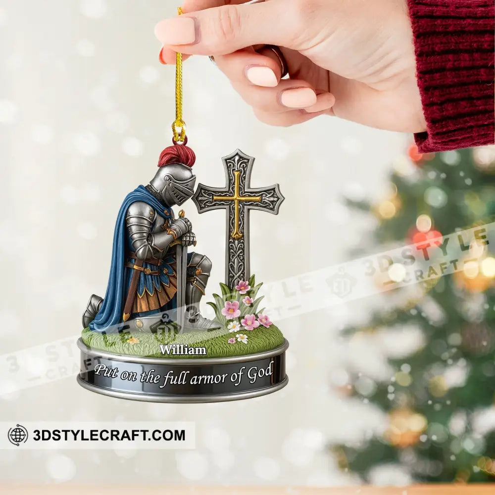 Kneeing Knight Gift For Christian Home Decor Christmas Ornament Personalized Ornament Ornament
