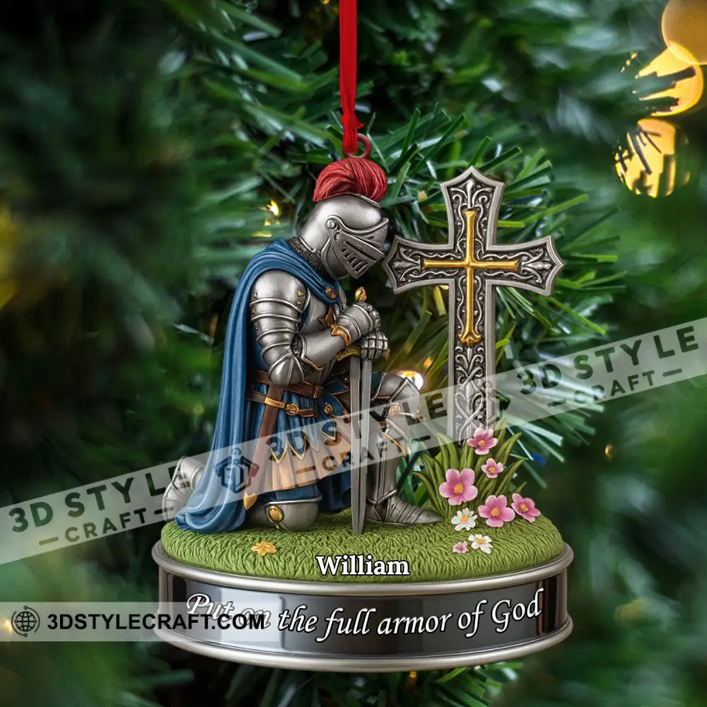 Kneeing Knight Gift For Christian Home Decor Christmas Ornament Personalized Ornament Ornament