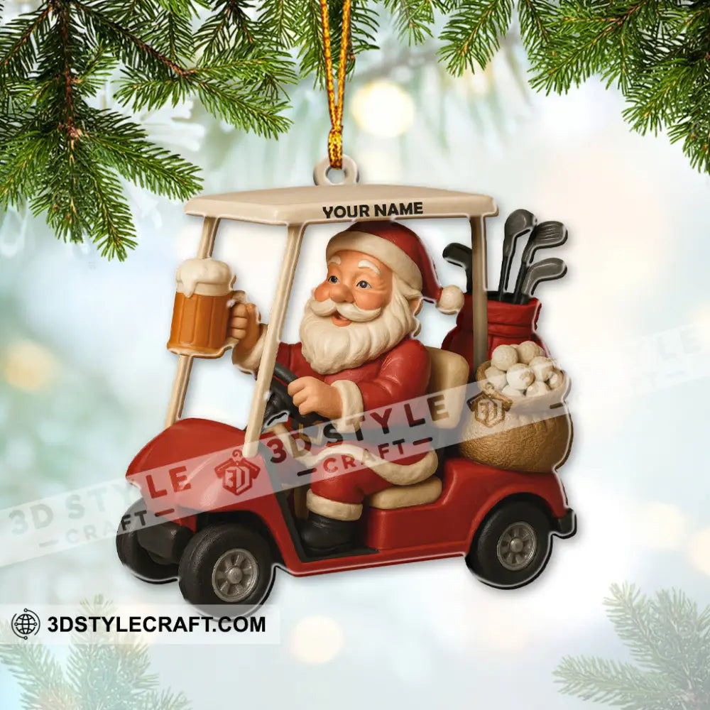 Love Beer And Golf Santa Home Decor Christmas Ornament Personalized Ornament Ornament
