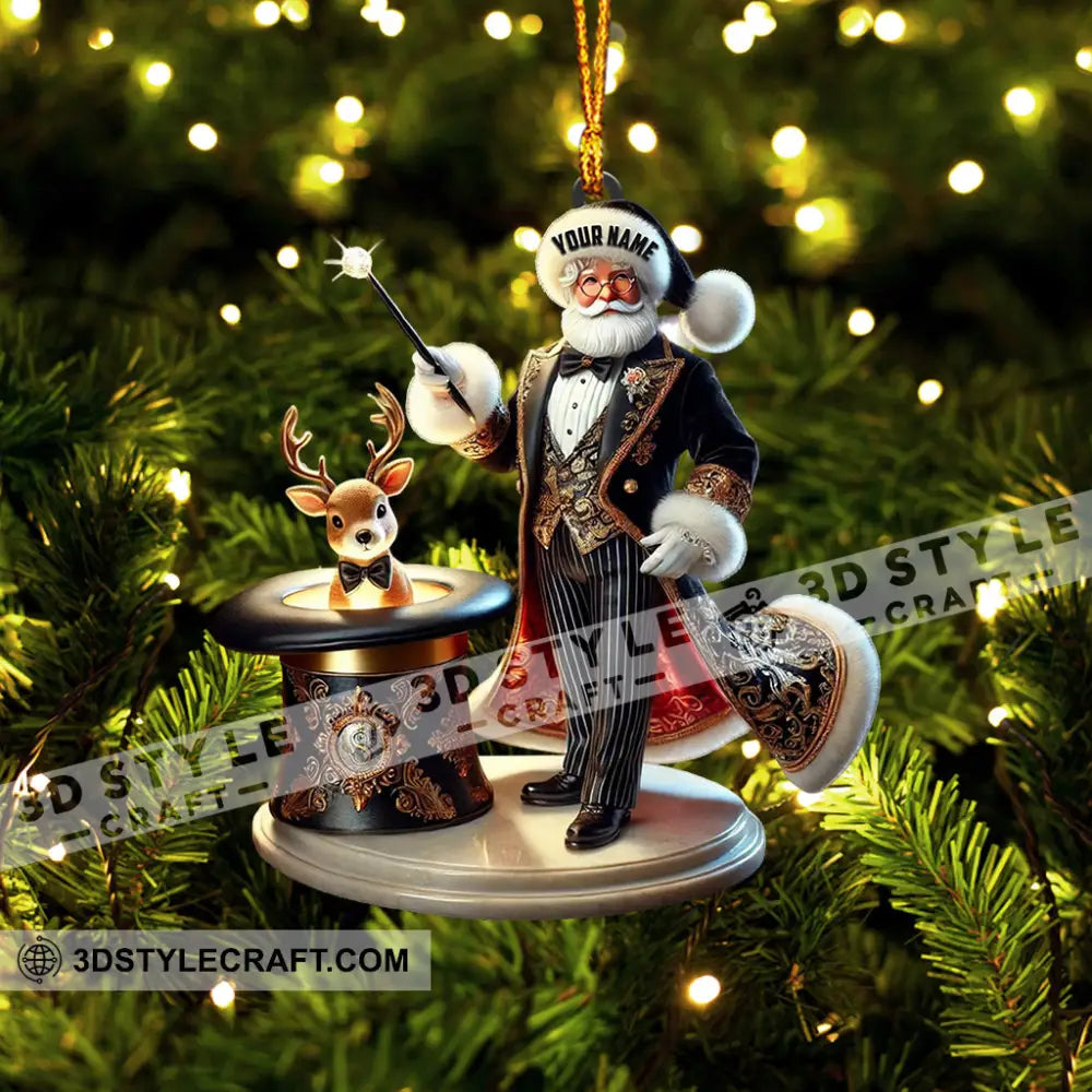 Magician Santa Home Decor Christmas Ornament Personalized