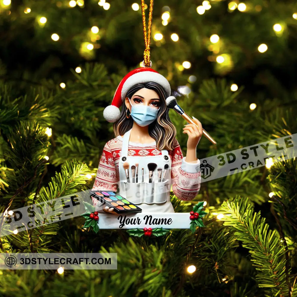 Makeup Artist Christmas Ornament Personalized