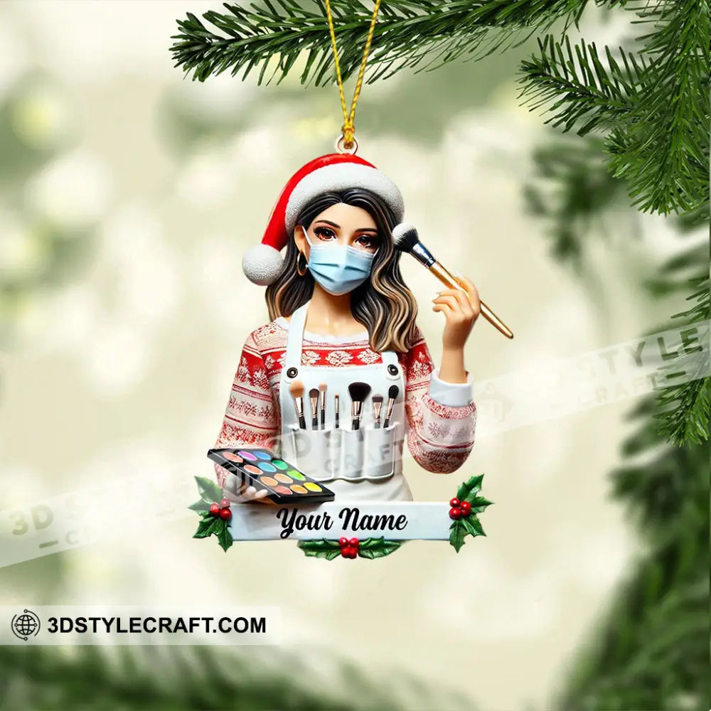 Makeup Artist Christmas Ornament Personalized