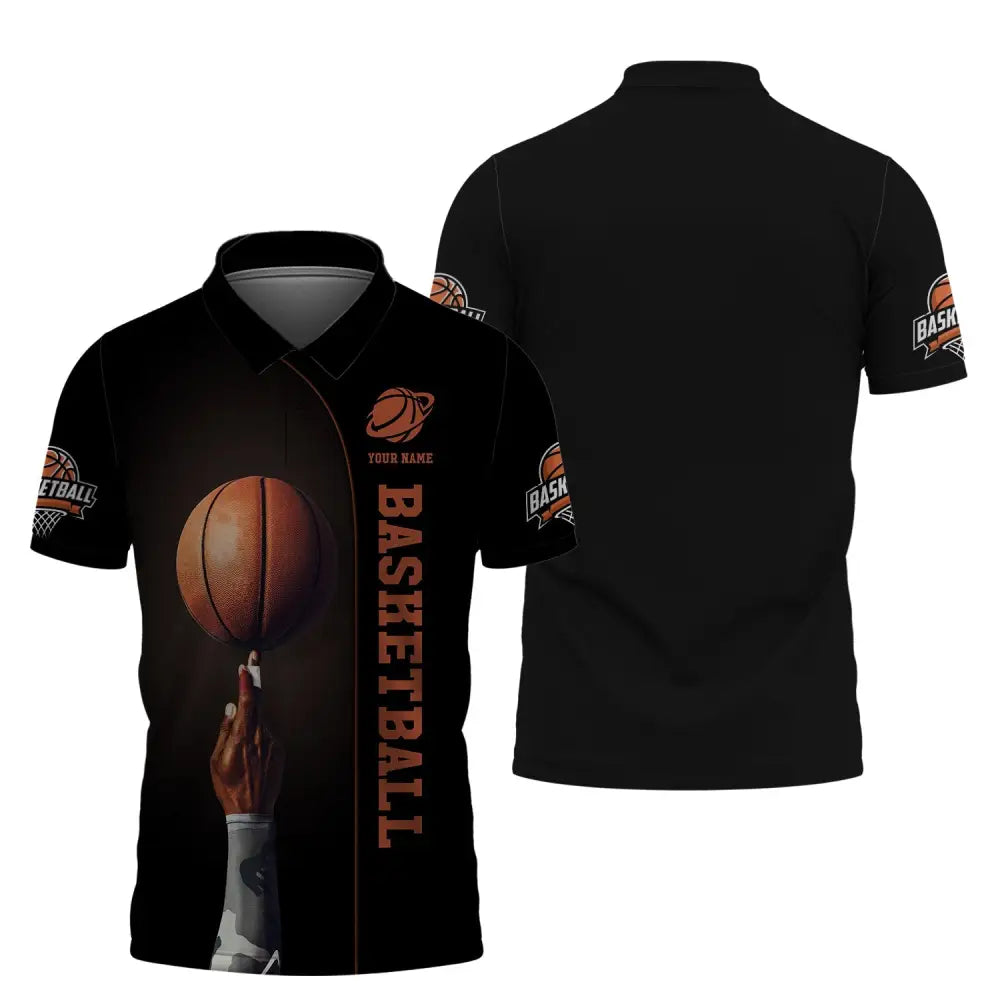 Man Shirt Basketball Custom Name T-Shirt Clothing Gift For Player Polo / S