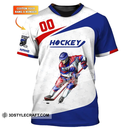 Man Shirt Custom Name And Number Hockey T-Shirt Polo Gift For Player