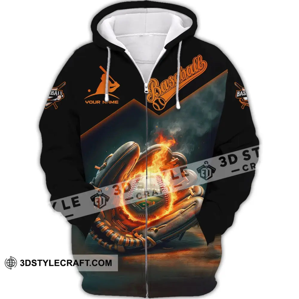 Man Shirt Custom Name Baseball Team T-Shirt Gift For Players Zipper Hoodie / S