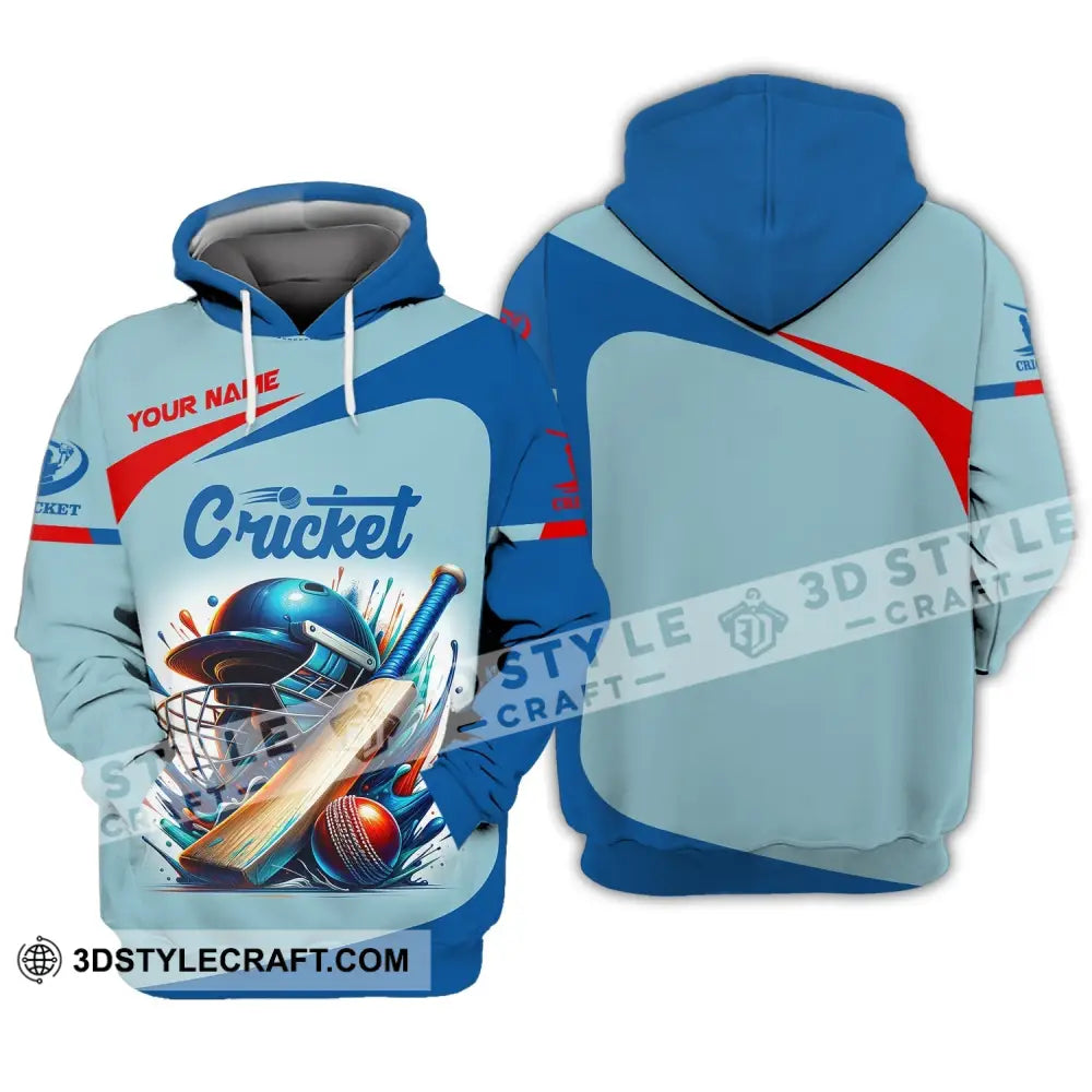 Man Shirt Custom Name Cricket T-Shirt Player Apparel Gift For Lover Hoodie / S