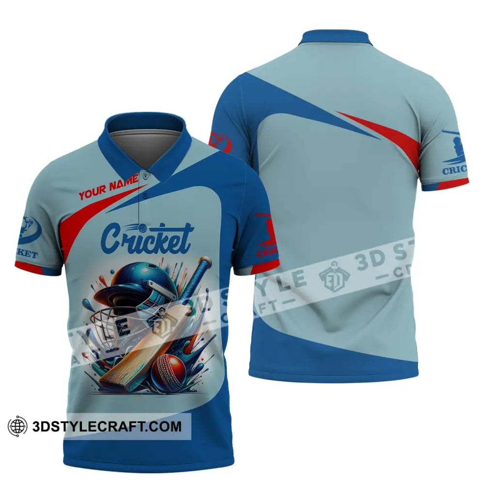 Man Shirt Custom Name Cricket T-Shirt Player Apparel Gift For Lover Polo / S