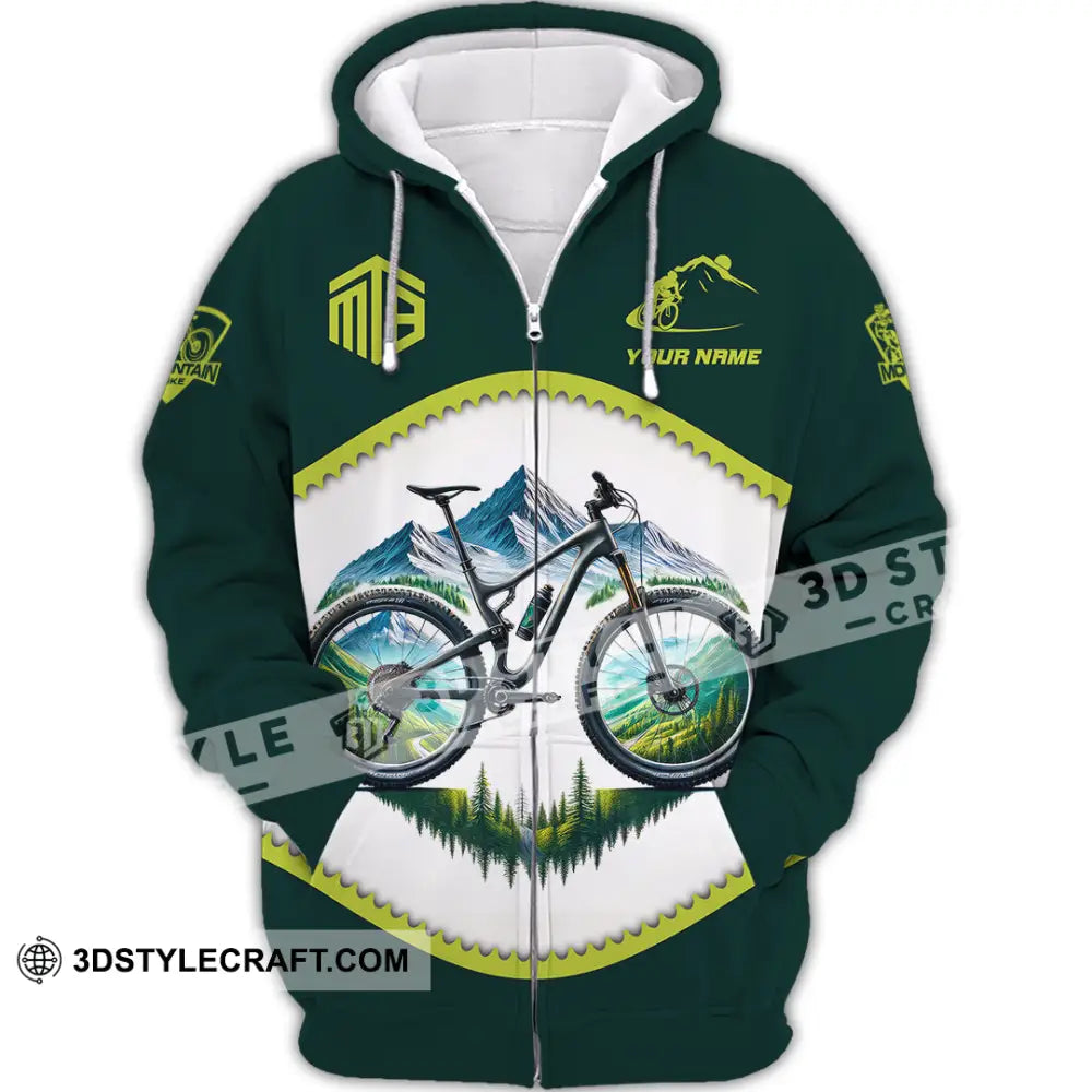 Man Shirt Custom Name Mountain Biker Bike Lover Hoodie Long Sleeve Zipper / S T-Shirt