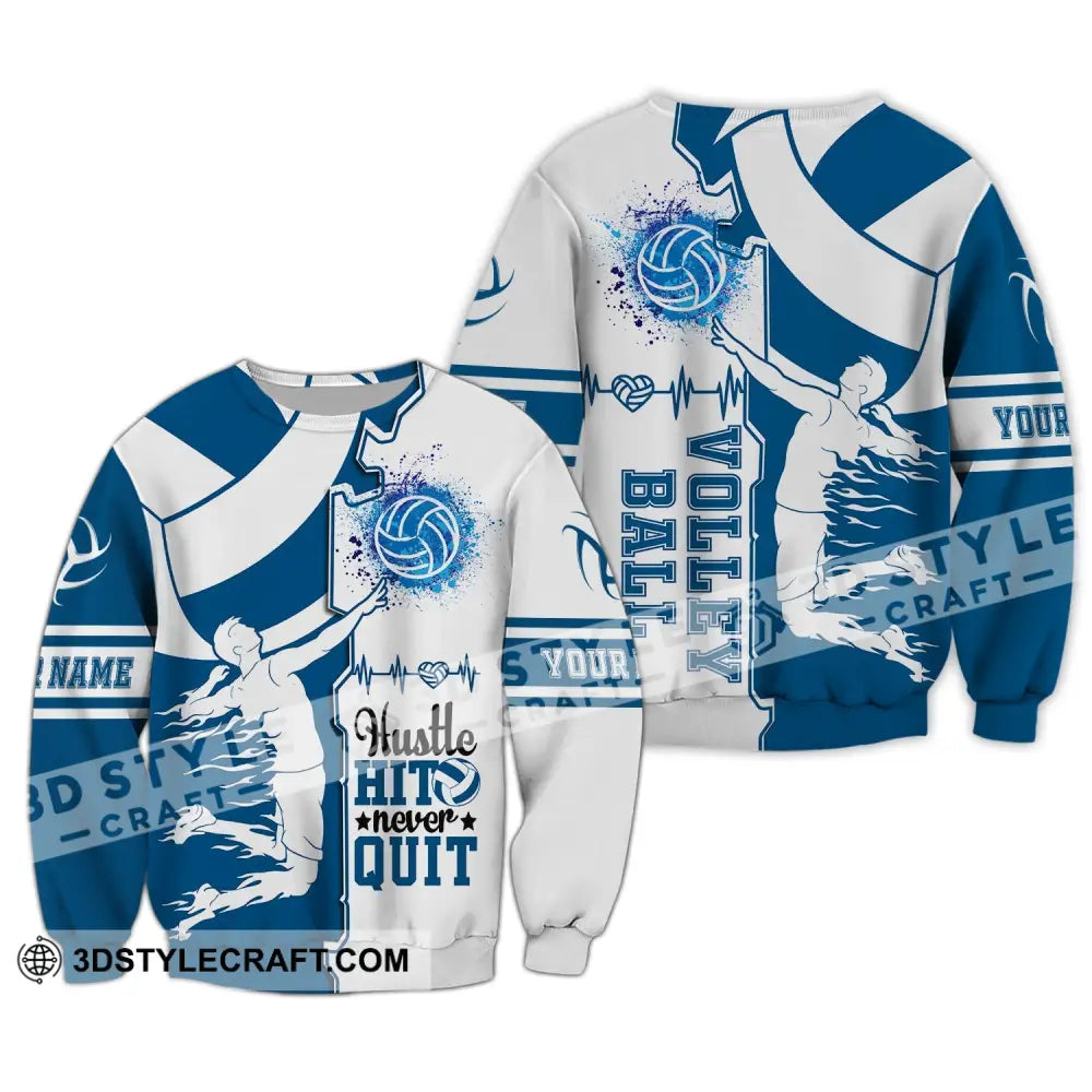 Man Shirt Custom Name Volleyball T-Shirt Gift For Player Long Sleeve / S T-Shirt