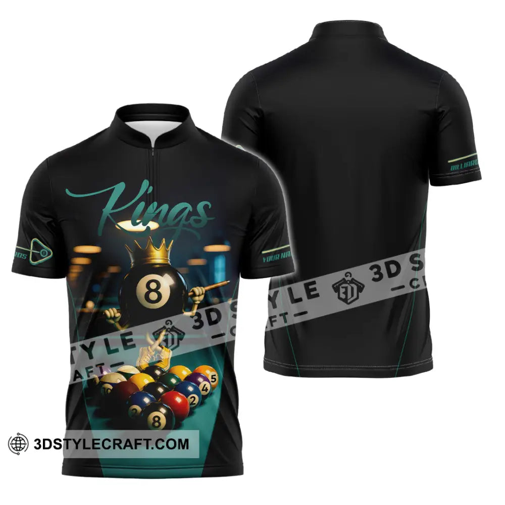 Men Shirt - Custom Kings Of Billiards Shirt Zipper Polo Shirt / S T-shirt