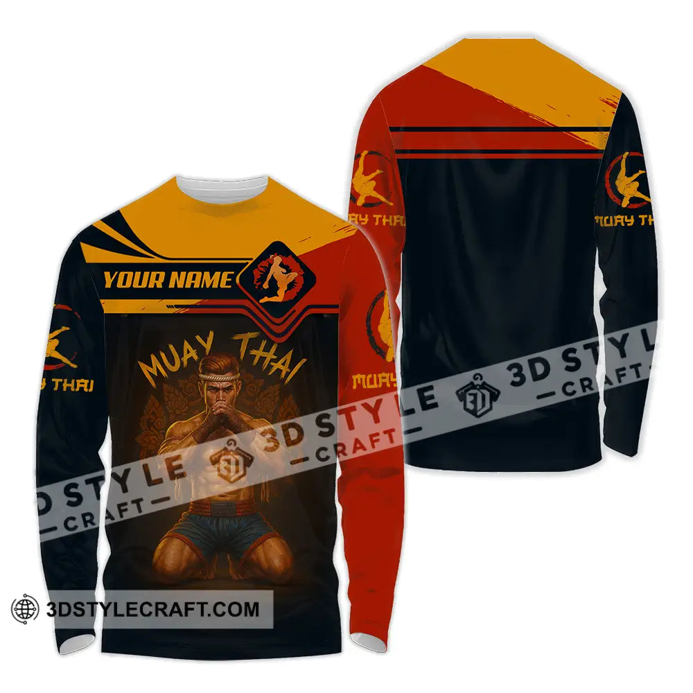 Men Shirt - Custom Let’s Fight Muay Thai Sport Shirt Long Sleeve Shirt / S T-shirt