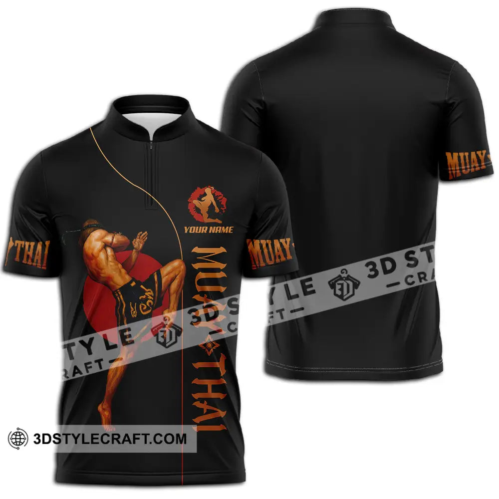 Men Shirt - Custom Let’s Fight Muay Thai Sport Shirt Zipper Polo Shirt / S T-shirt