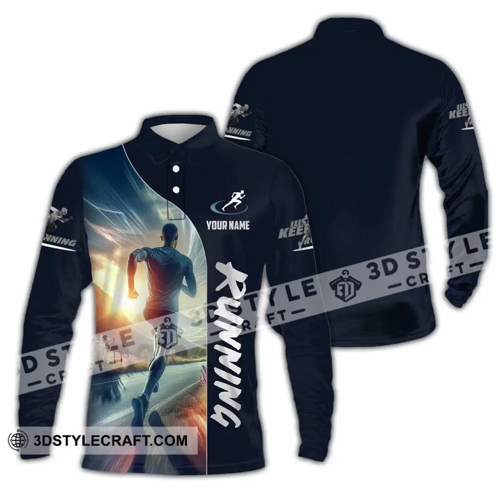Men Shirt - Custom Running Lover Shirt Long Sleeve Polo / S T-shirt