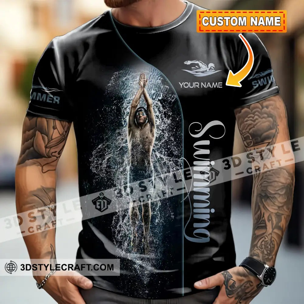 Men Shirt - Custom Swimming Swim Lover Shirt T-shirt