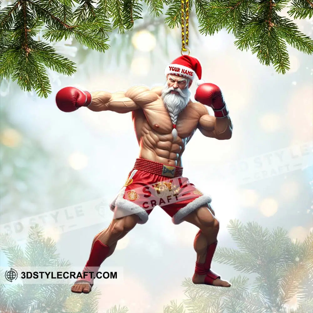 Muay Thai Santa Home Decor Christmas Ornament Personalized Ornament Ornament