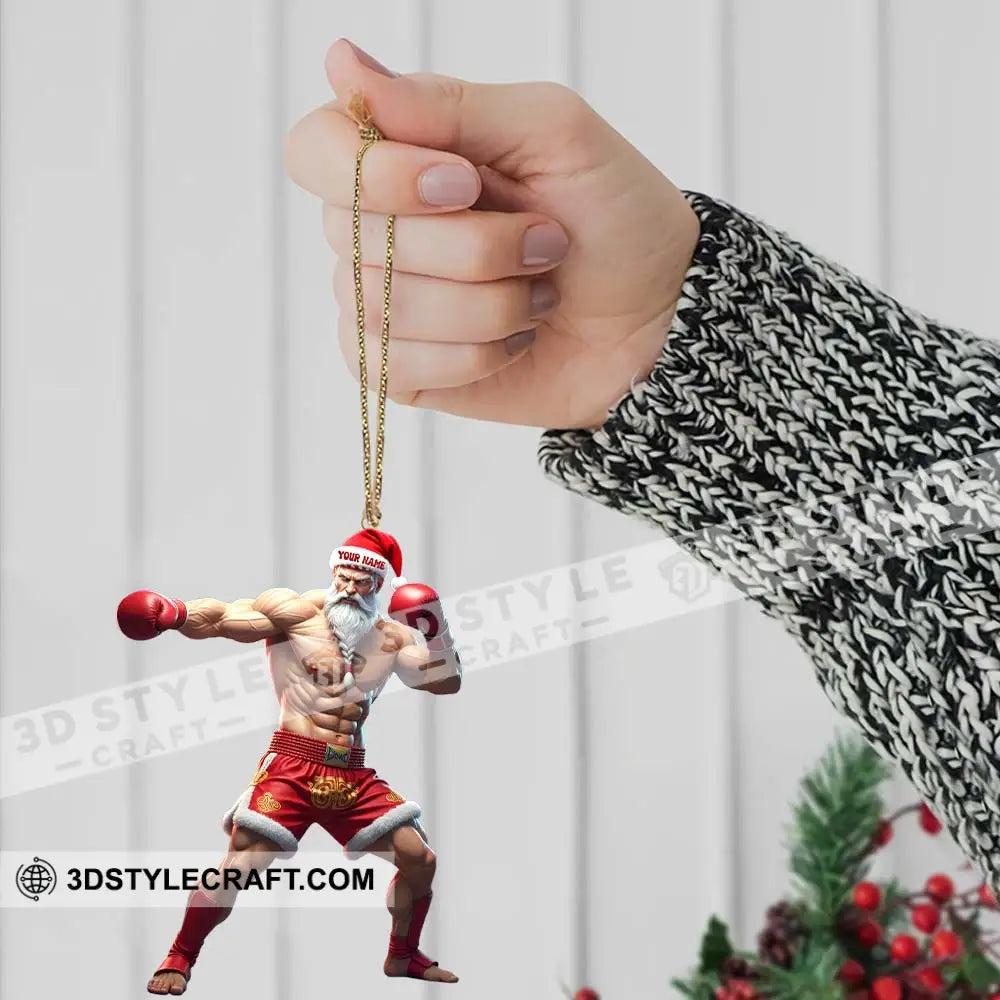 Muay Thai Santa Home Decor Christmas Ornament Personalized Ornament Ornament