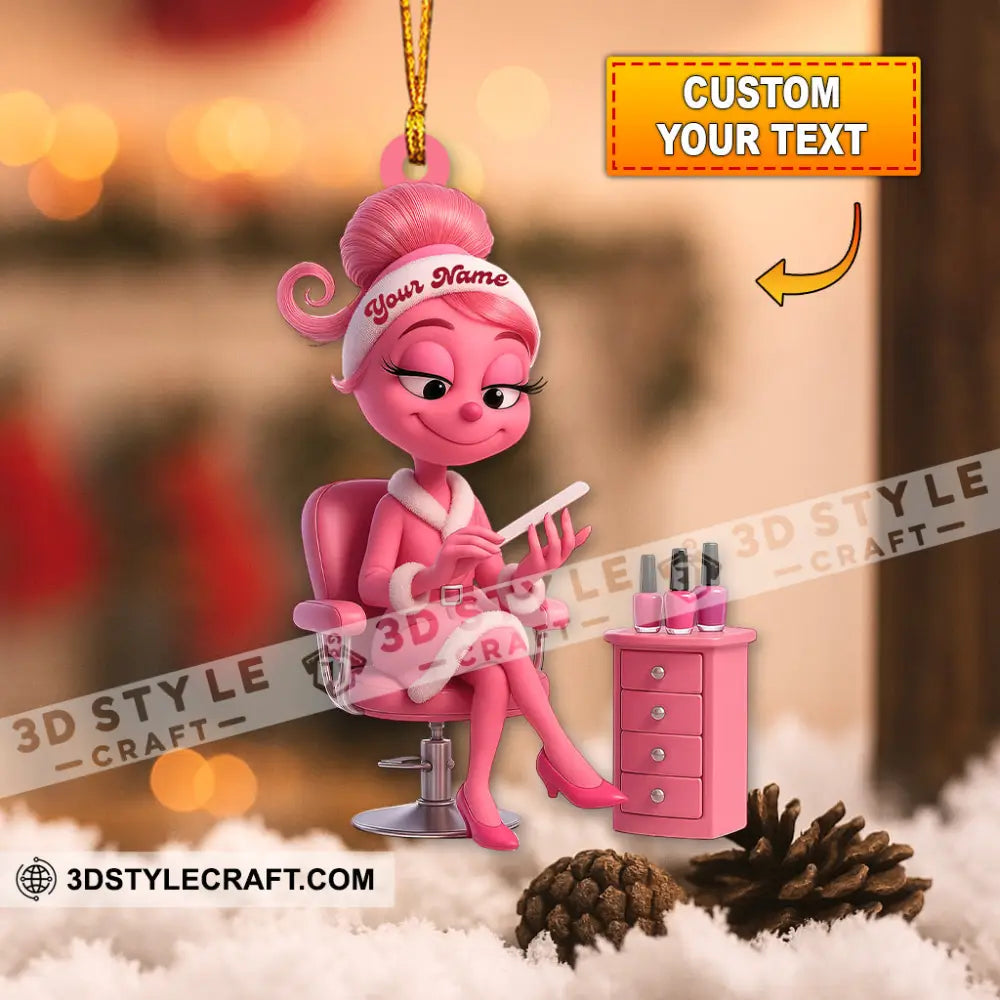 Nails Slay ELF Home Decor Christmas Ornament Personalized Ornament 3.54’’ / 1 Ornament Ornament