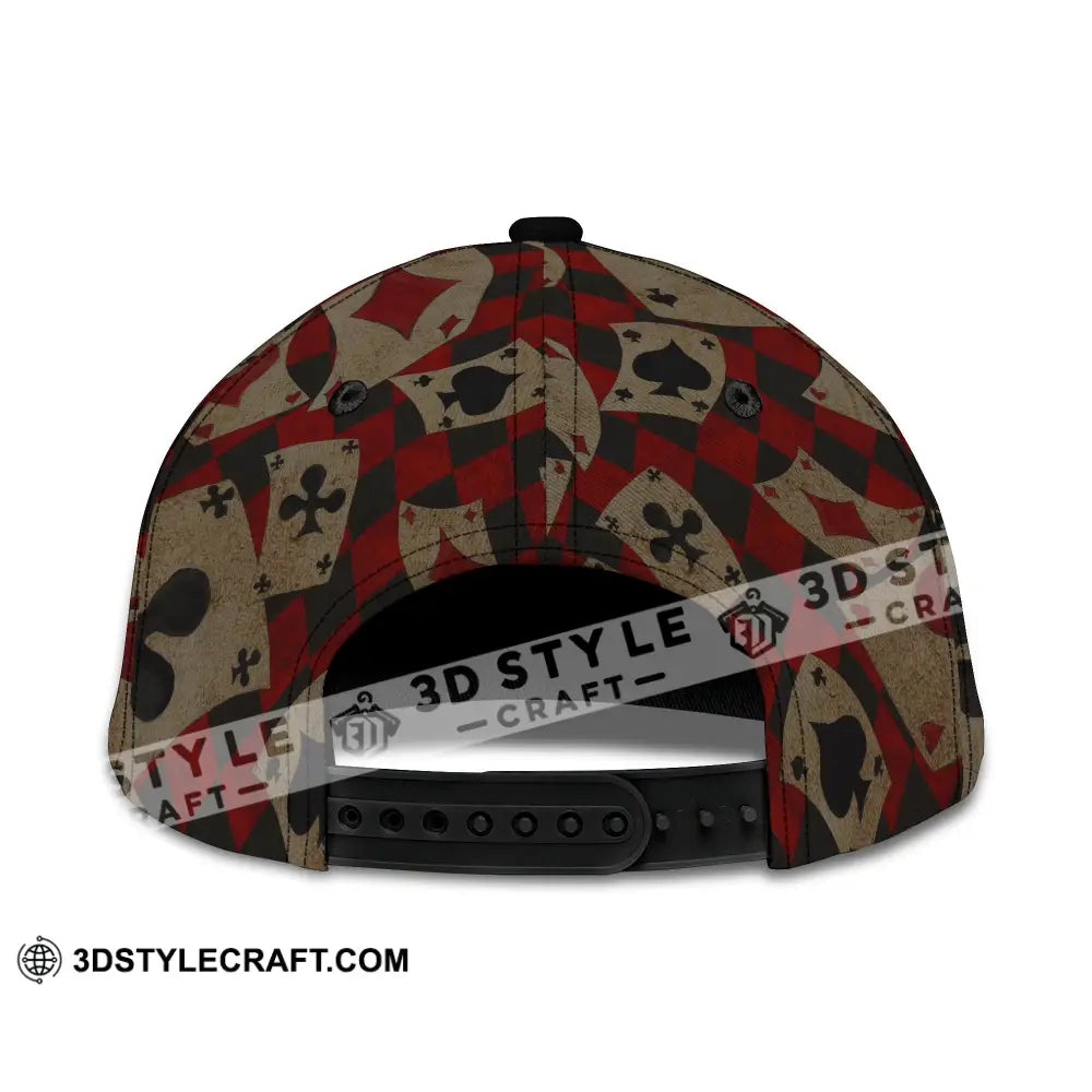 Personalized Cap Customized Poker Lover Cap Hold ’Em Skeleton Poker Cards Classic Cap CLASSIC CAP / UNIVERSAL FIT Cap