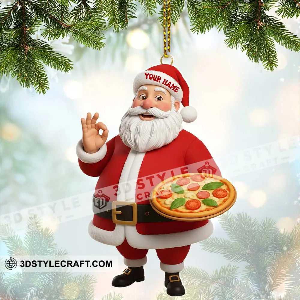 Pizza Chef Santa Home Decor Christmas Ornament Personalized Ornament Ornament