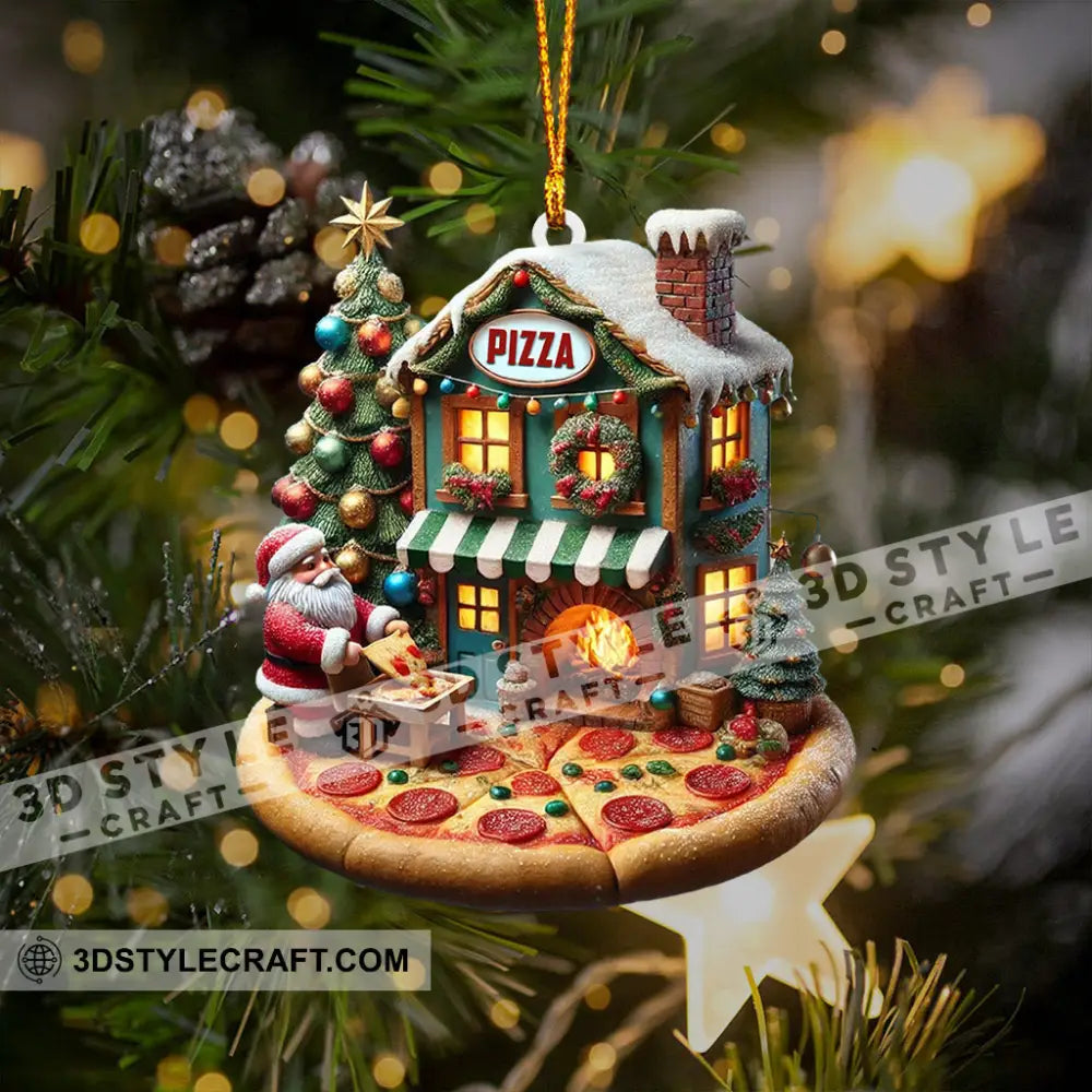 Pizza Santa Home Decor Christmas Ornament Personalized