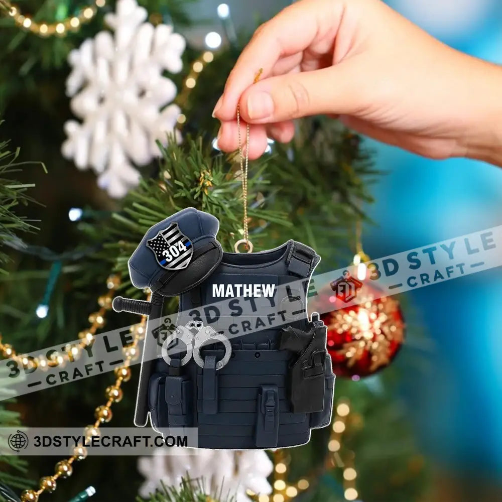 Police Home Decor Christmas Ornament Personalized Ornament Ornament