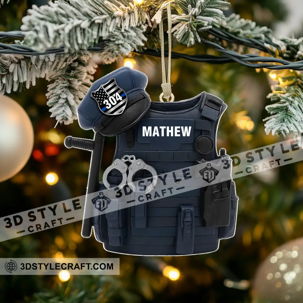 Police Home Decor Christmas Ornament Personalized Ornament Ornament